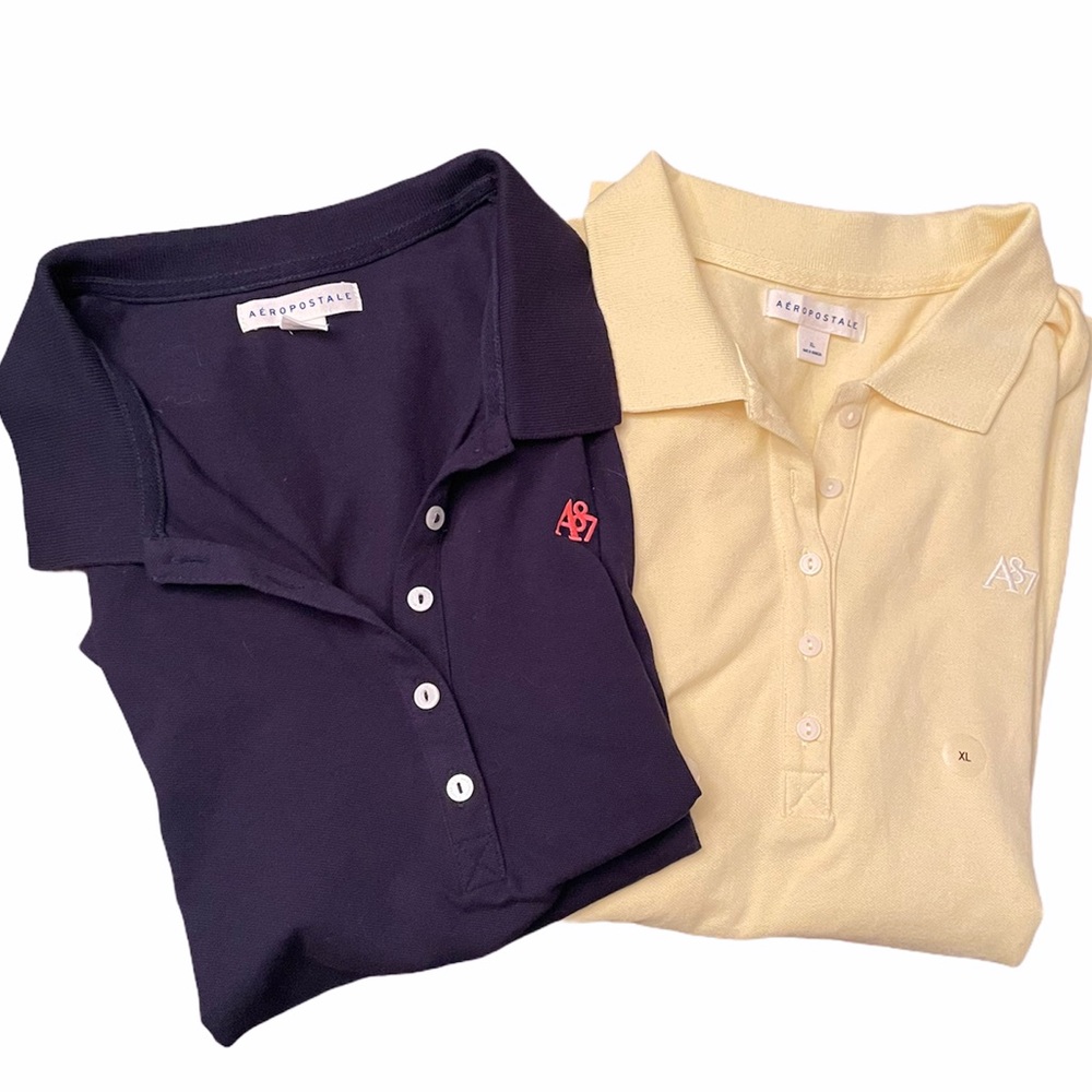 Yellow polo & blue polo uniform short sleeve shirt